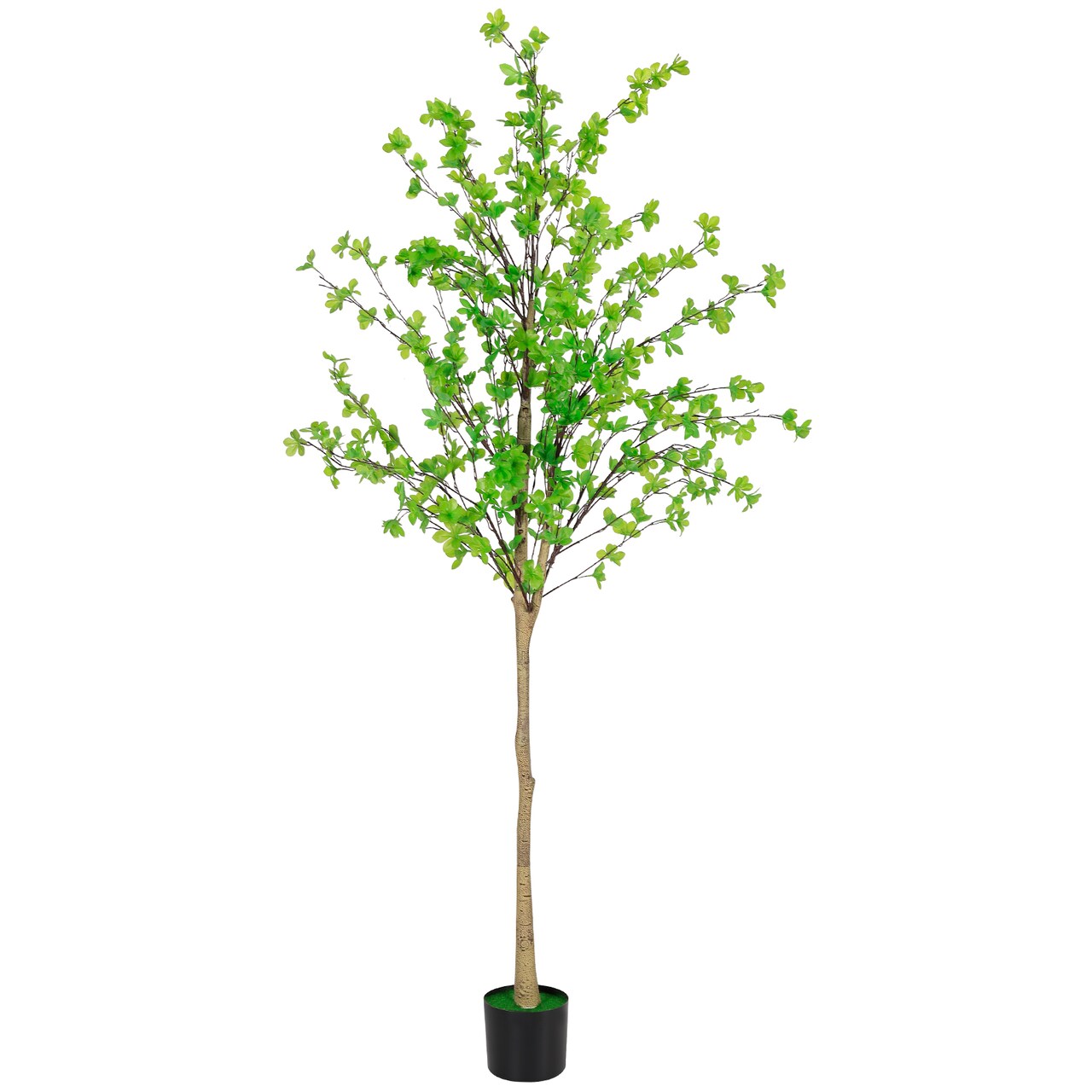 6ft Artificial Enkianthus Tree, Realistic Green Foliage Potted Plant for Indoor Decor